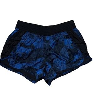 Nike Dri Fit Women’s Blue and Black Lined Running Shorts Size Medium